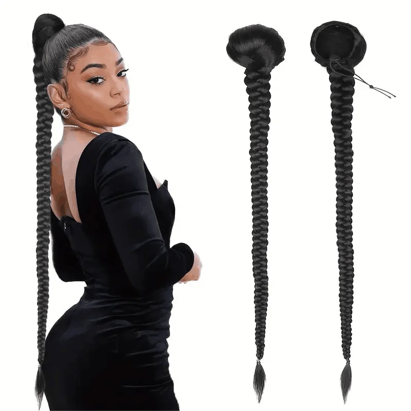 Extension de Cheveux Synthétiques Ondulés à Griffe pour Femme, Postiche Queue de Cheval, Perruques à Degré de Chaleur, 34 Pouces