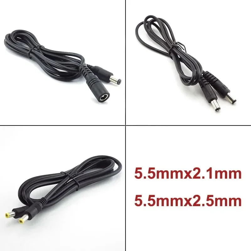 2-個-dc55-21-cctv-電源オス-メス延長ケーブル-05m-1m-2m-3m-5m-錫メッキ銅-22awg