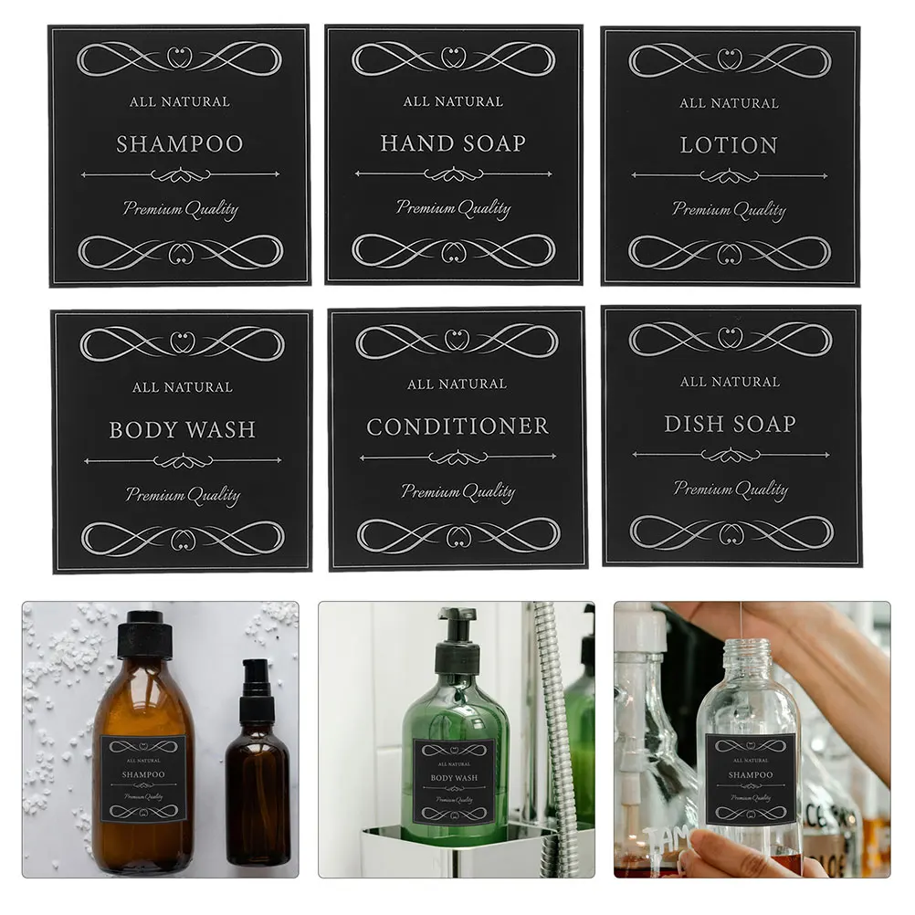 

12 Pcs Waterproof Sticker Stickers for Bathroom Bottle Labels Shampoo Bottles Hand Soap Dish Shower Kitchen