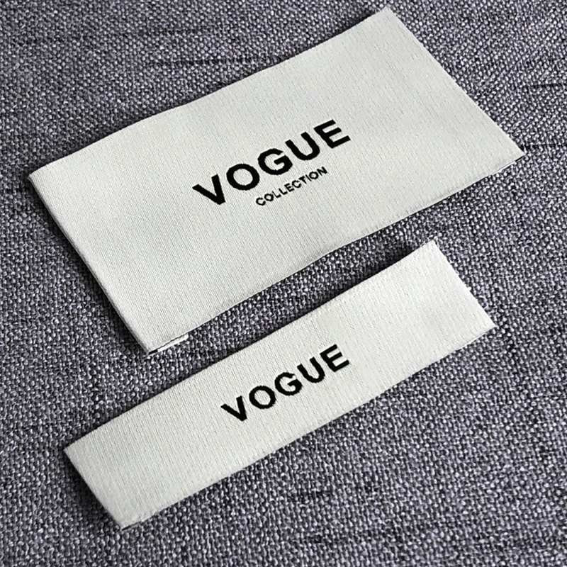 Custom Garment Cotton Labels Washable Polyester Label Customized Cotton Tags Clothing Printed Labels With LOGO