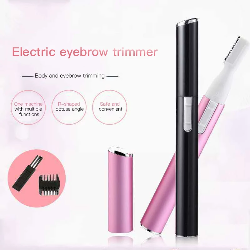 Practical Electric Face Eyebrow Scissors Hair Trimmer Mini Portable Women Body Shaver Remover Blade Razor Pink Black Supplies