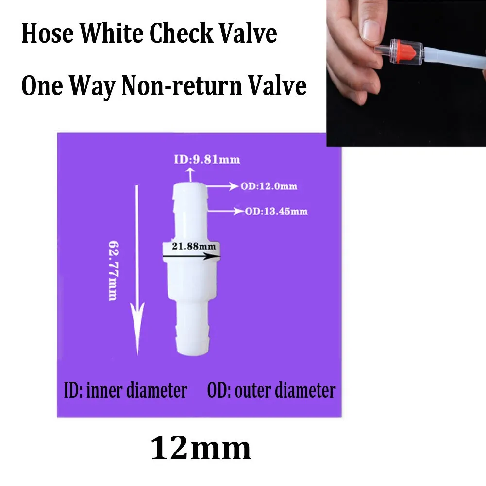 1Pcs 4/6/8/10/12mm Plastic One-Way Non-Return Fluids Check Valve For Fuel Gas Liquid Home Improvement Parts