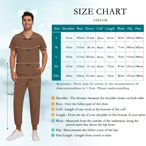 Imagen 2 del producto Trajes quirúrgicos de enfermera Unisex para hombre y mujer, uniforme médico de Hospital, pantalones para correr, uniformes veterinarios de enfermería