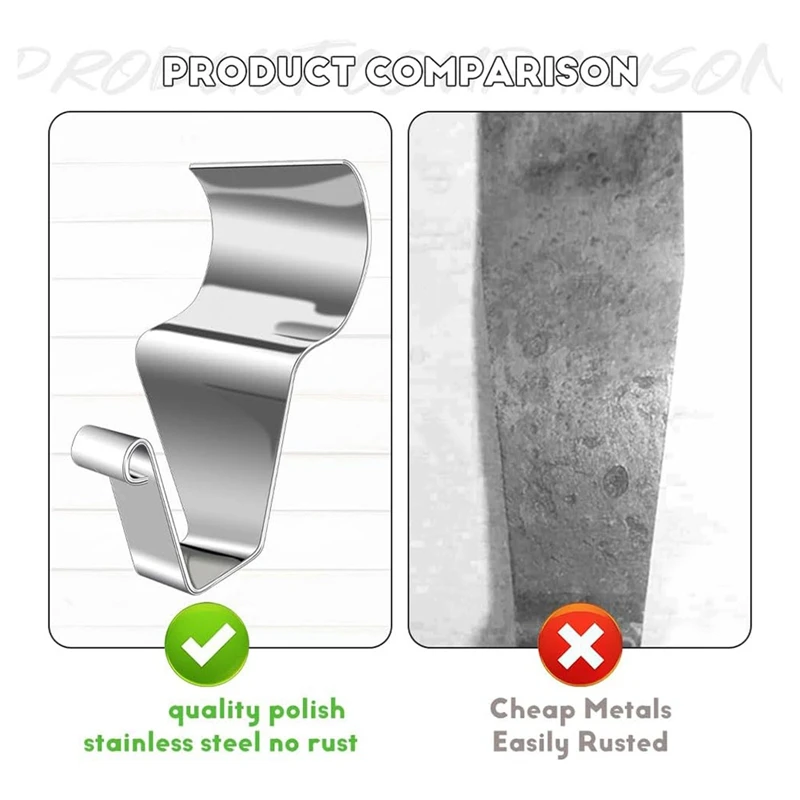 Kait baja anti-karat ABWR-20PCS, kait baja tahan karat untuk dekorasi luar ruangan, kait vinil tanpa lubang, kait gantung untuk menggantung