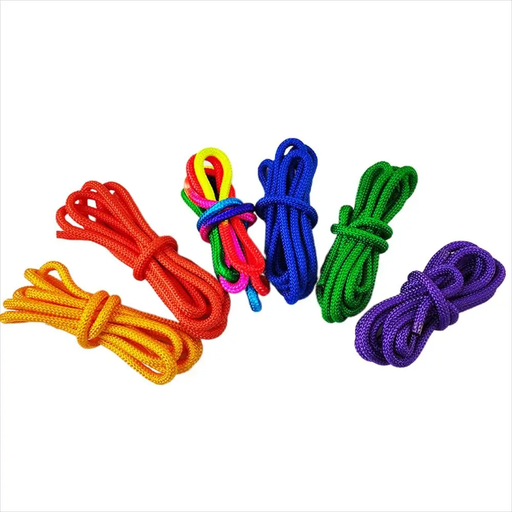 Rainbow Color Gymnastics Arts Rope Competition Professional Rhythmic Rope Nylon Colorful Gymnastics Jumping Props
