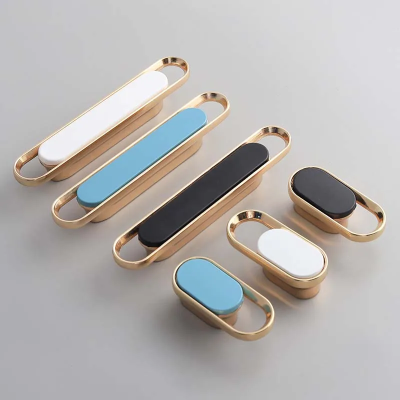 Bathroom Cabinet Wine Cabinet Bedside Cabinet Cabinet Cabinet Door Drawer Zinc Alloy Modern Simple Handle Black Gold Door Handle