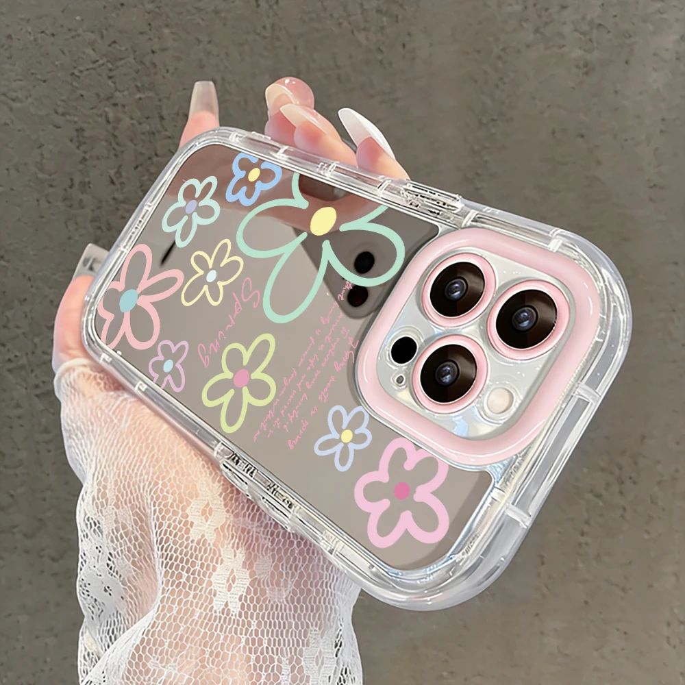 Tulpenblumen Air Cushion Spiegel Handyhülle für iPhone 17 15 14 16 Pro Max 13 12 11 Pro X XR XS MAX 7 8 Plus 17Air Modische Hülle – Detail 3