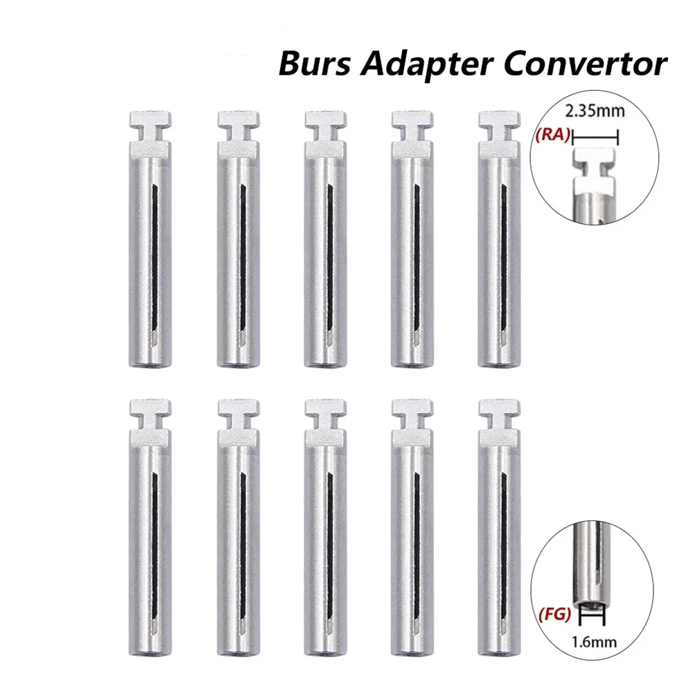 

Stainless Steel Dental FG to RA Burs Adapter Converter 1.6mm to 2.35mm High Speed to Low Speed Contra Angle Handpiece