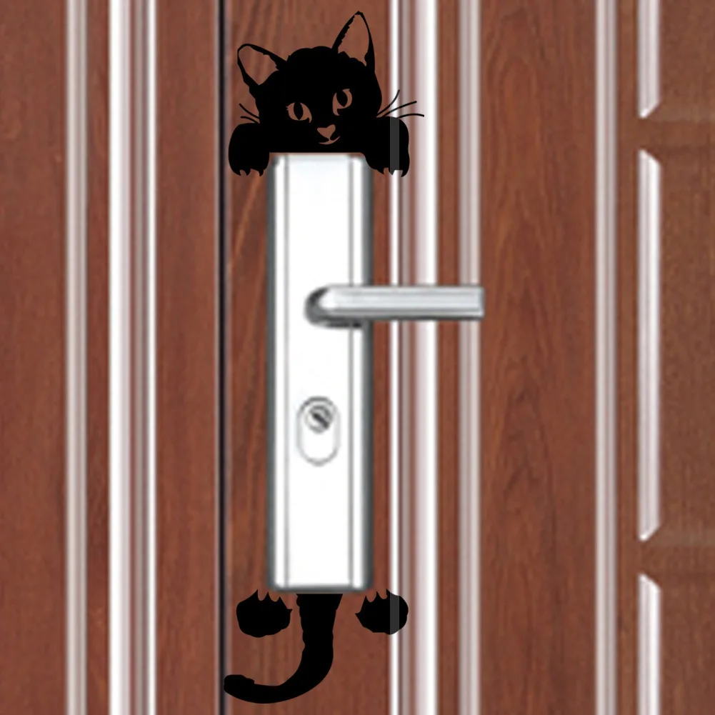 Pegatina de interruptor de gato, pegatina decorativa para el hogar, pegatinas de manija de puerta, pegatinas de pared para decoración del hogar