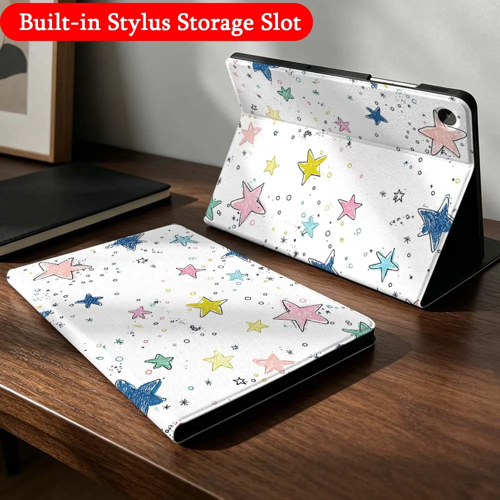 Cute Star Leopard For Samsung Galaxy Tab A7 A8 A9 A11 S6 S7 S8 S9 S10 S11 FE Plus Folding Automatic Sleep/Make Tablet Case