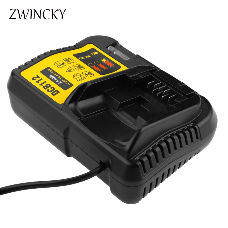 DCB112 ładowarka akumulatorów litowych dla Dewalt 10.8V 12V 14.4V 18V 20V DCB206 DCB205 DCB204 DCB203 DCB120 DCB107 DCB115 DCB105