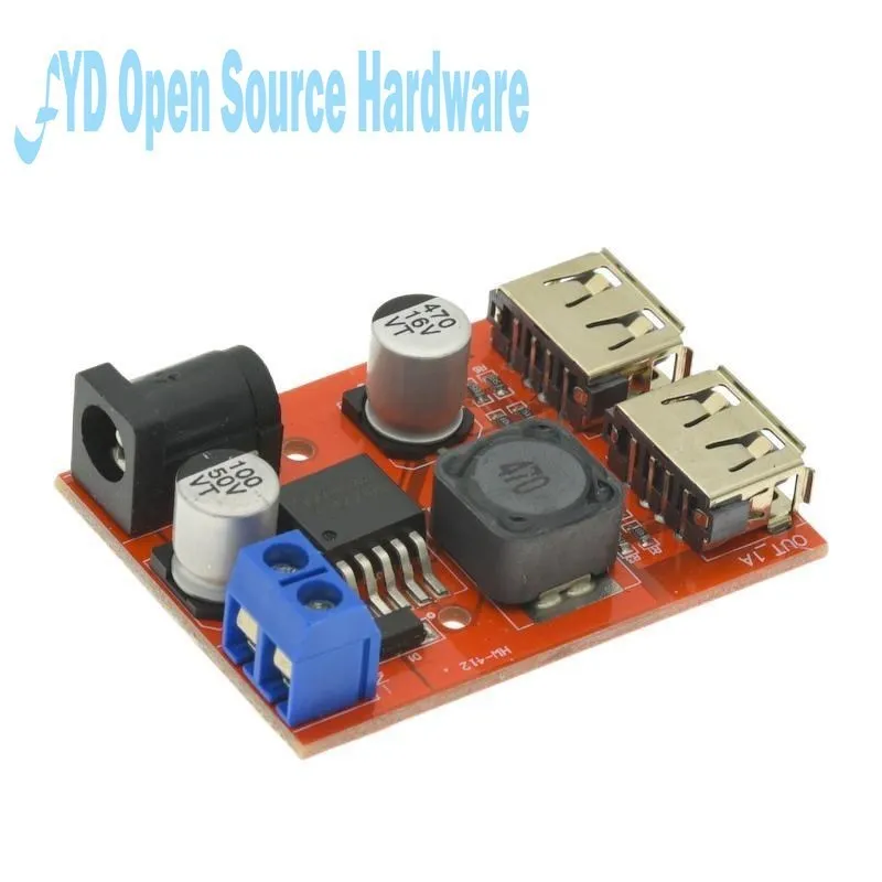 LM2596 Dual USB Output 9V / 12V / 24V / 36V Car Charger Switch 5V DC-DC Power Supply Module 3A Buck Regulator Converter