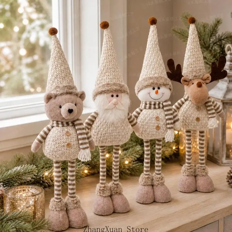 Weihnachtsfigur für den Innenbereich mit langen gestreiften Beinen, weich aussehender Oberfläche und gemusterter Form für die – Detail 2