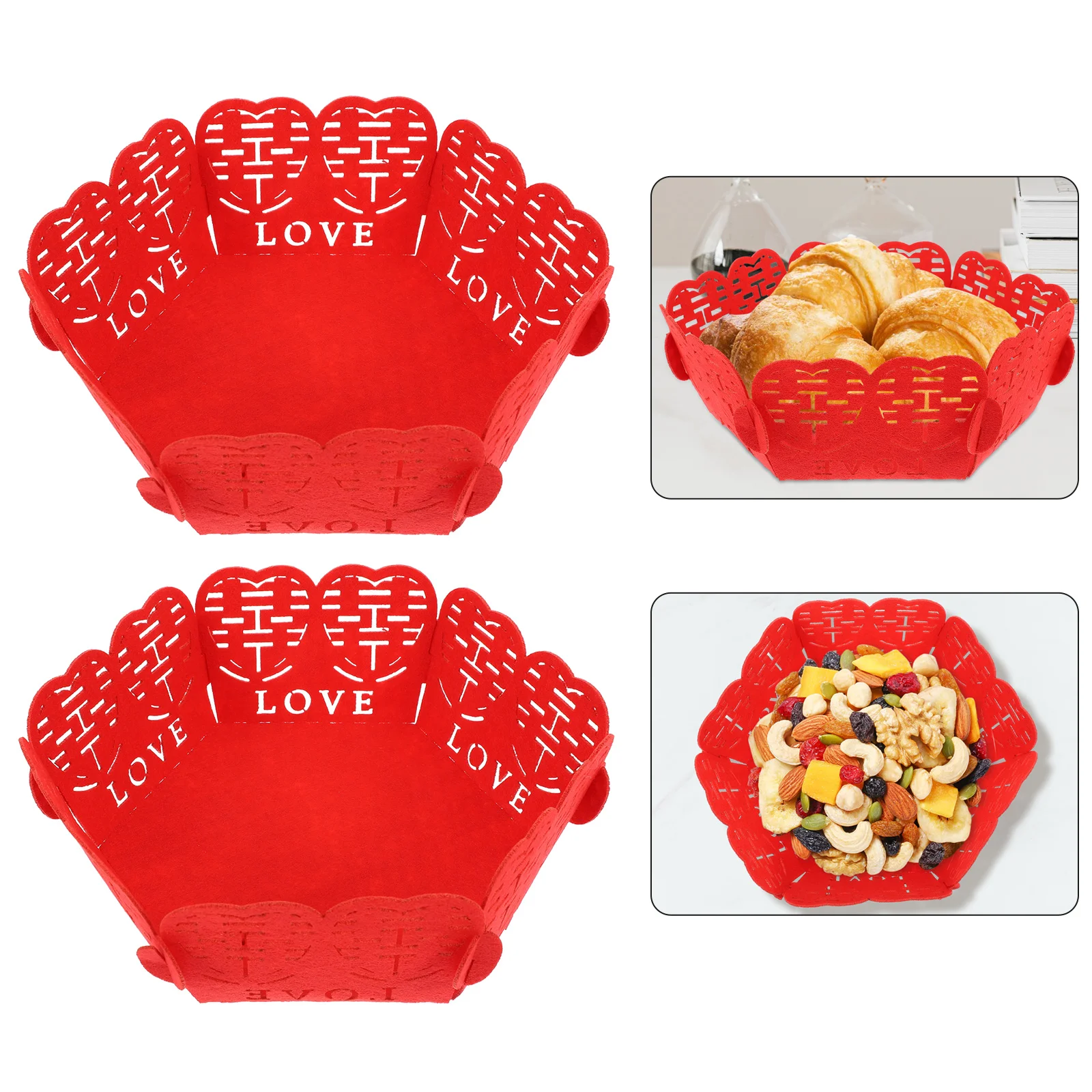 

2Pcs Non woven Fruit Plates for Wedding Food Tray Snack Dish Dried Fruits Portable Container Pastry Platter Kitchen Bar