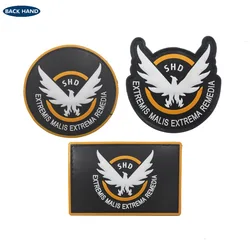 Game Airsoft Cosplay PVC Patch Division SHD Wings Out Badge Military Armband Tactical Rubber Badges Hook and Ring Magic Patch