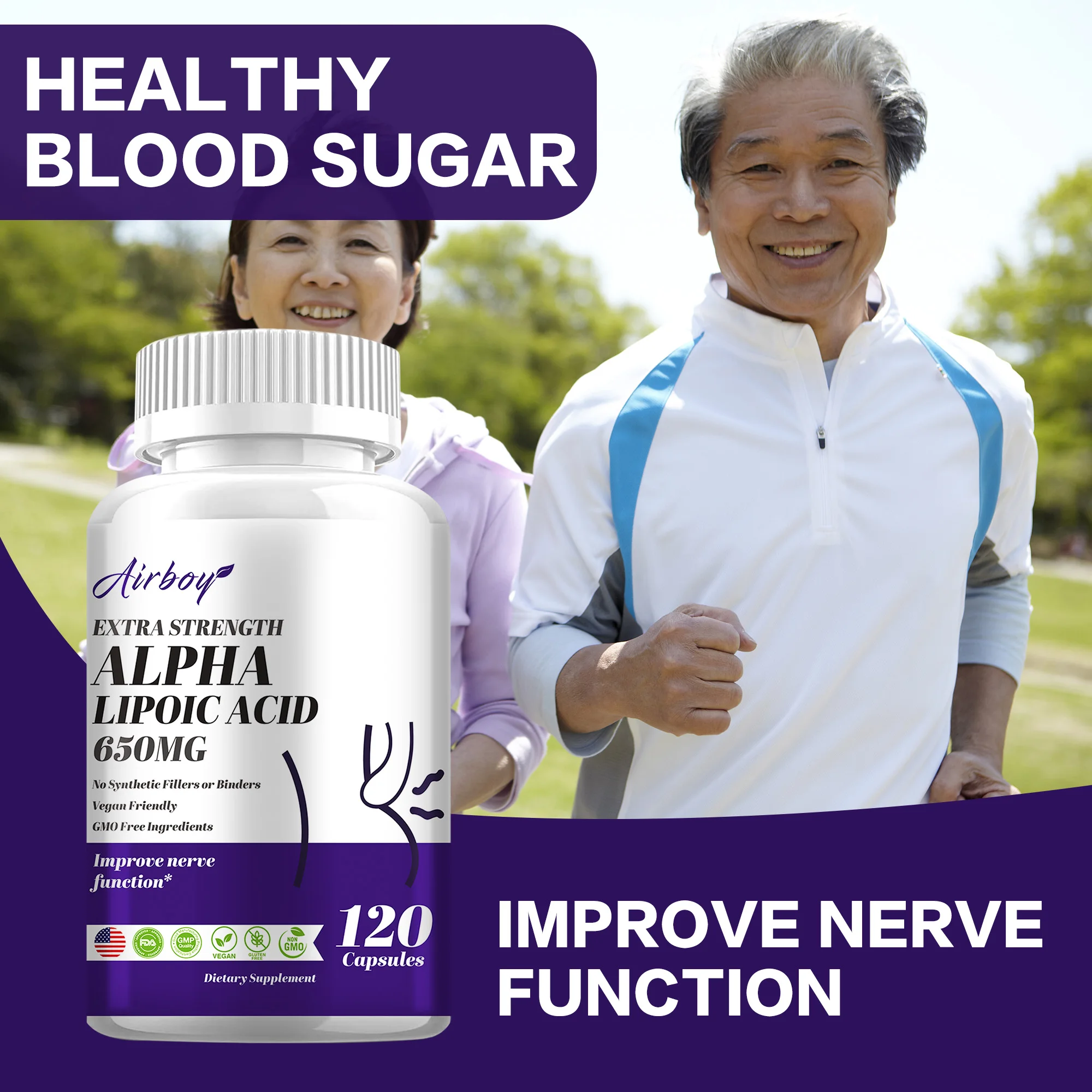 

Alpha Lipoic Acid - Powerful Antioxidant, for Brain and Heart Health Cognitive Function, Cardiovascular Support, Relax Nervous