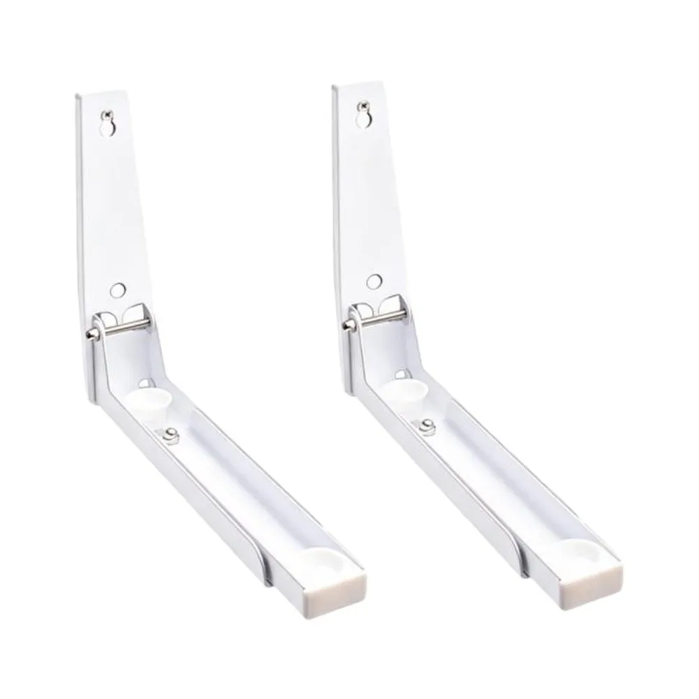 Stainless Steel Folding Wall Mount Bracket for Microwave Oven Shelf Rack Supporting Appliance Accessibility and Safety