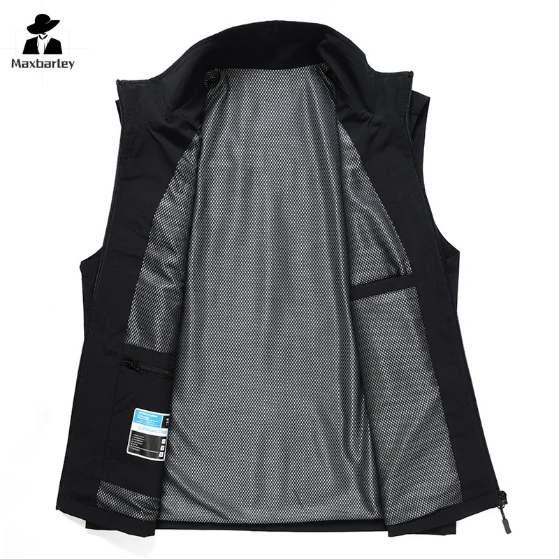 Outdoor Fishing Vest Men's Spring and Autumn Casual Fashion Thin Sleeveless Jacket Men's Photographer Travel Pocket Work Vest