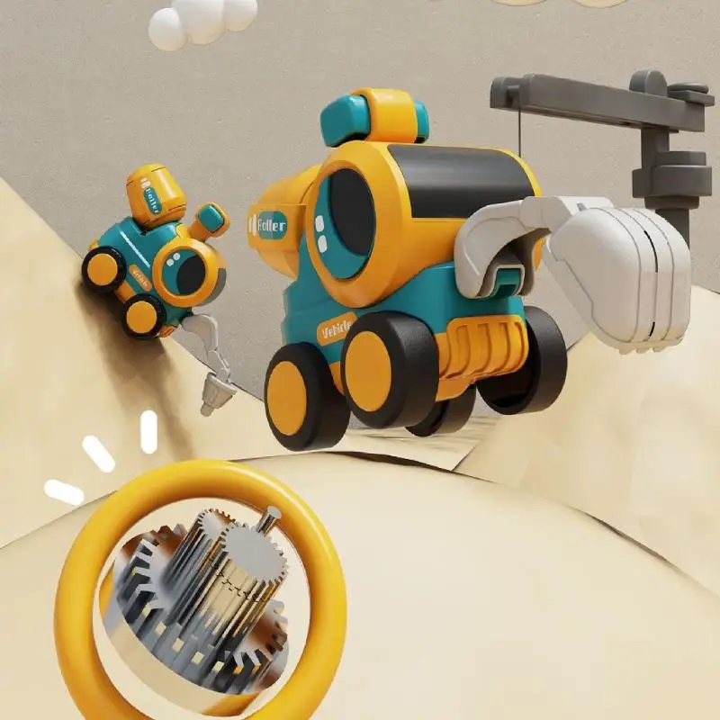 1/4 ユニット ボーイズ プレス＆ゴー モチーフ カー インベンティブ パズル 就学前教育機器 エンジニアリング カー - 完璧なギフト