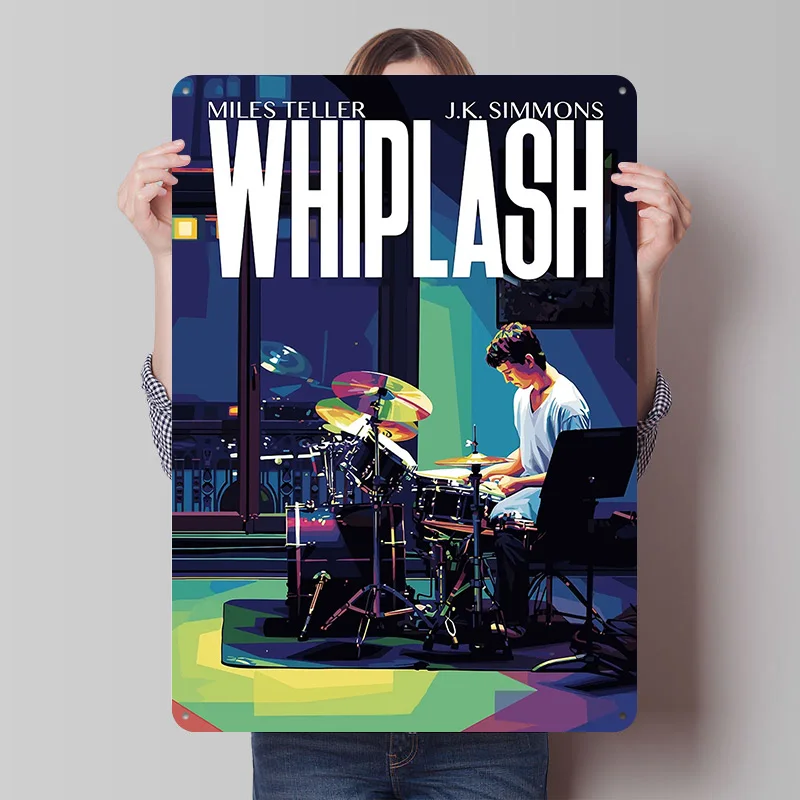 Whiplash-Filmplakat, individuell gestaltete Vintage-Metallschilder, Wandkunst, Retro-Blechschild für Schlafzimmerdekoration, Gaming, Badezimmerdekoration, Zuhause