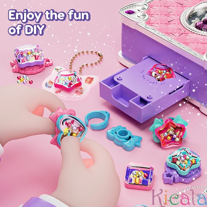 3D Magic DIY Sticker Machine Jewelry Making Kit for Kids DIY Handmade ring Bracelet Magic Book Creative Hand-Made Gift Box Set