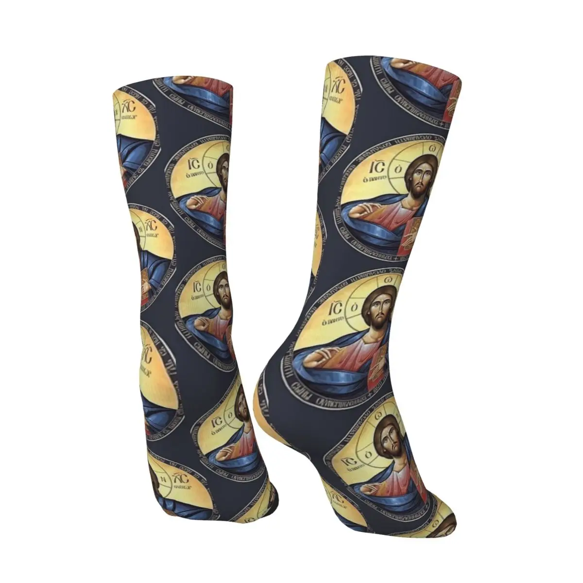 Christ Pantocrator Orthodox Icon Socks Korean Stockings Spring Anti-Slip Women Men Socks High Quality Graphic Skateboard Socks