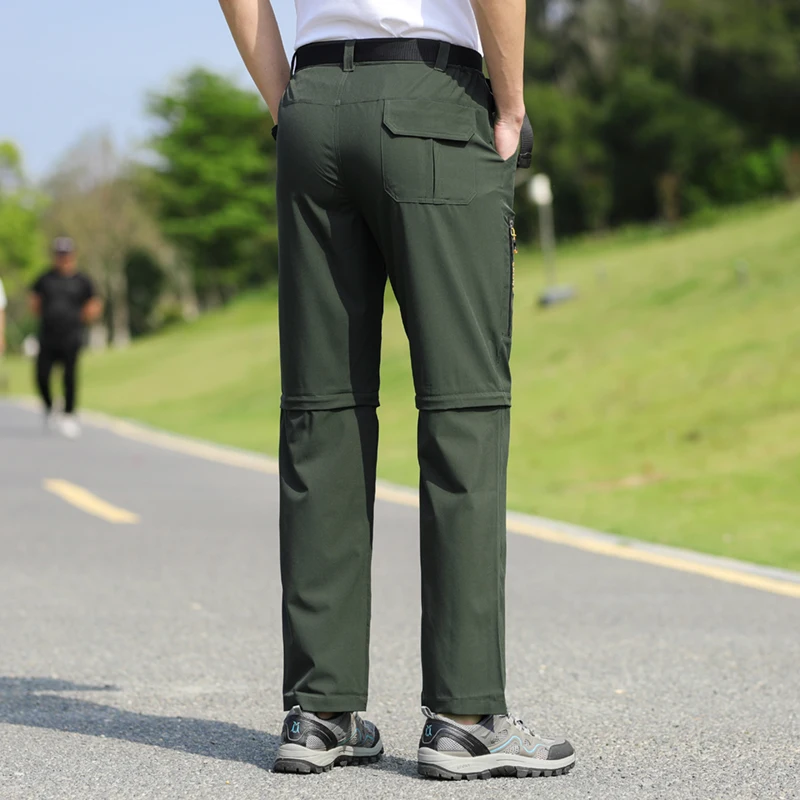 CHRLCK Pantaloni da Trekking Impermeabili da Uomo Primavera Estate Pantaloni Corti ad Asciugatura Rapida da Uomo Pantaloni da Campeggio da Pesca