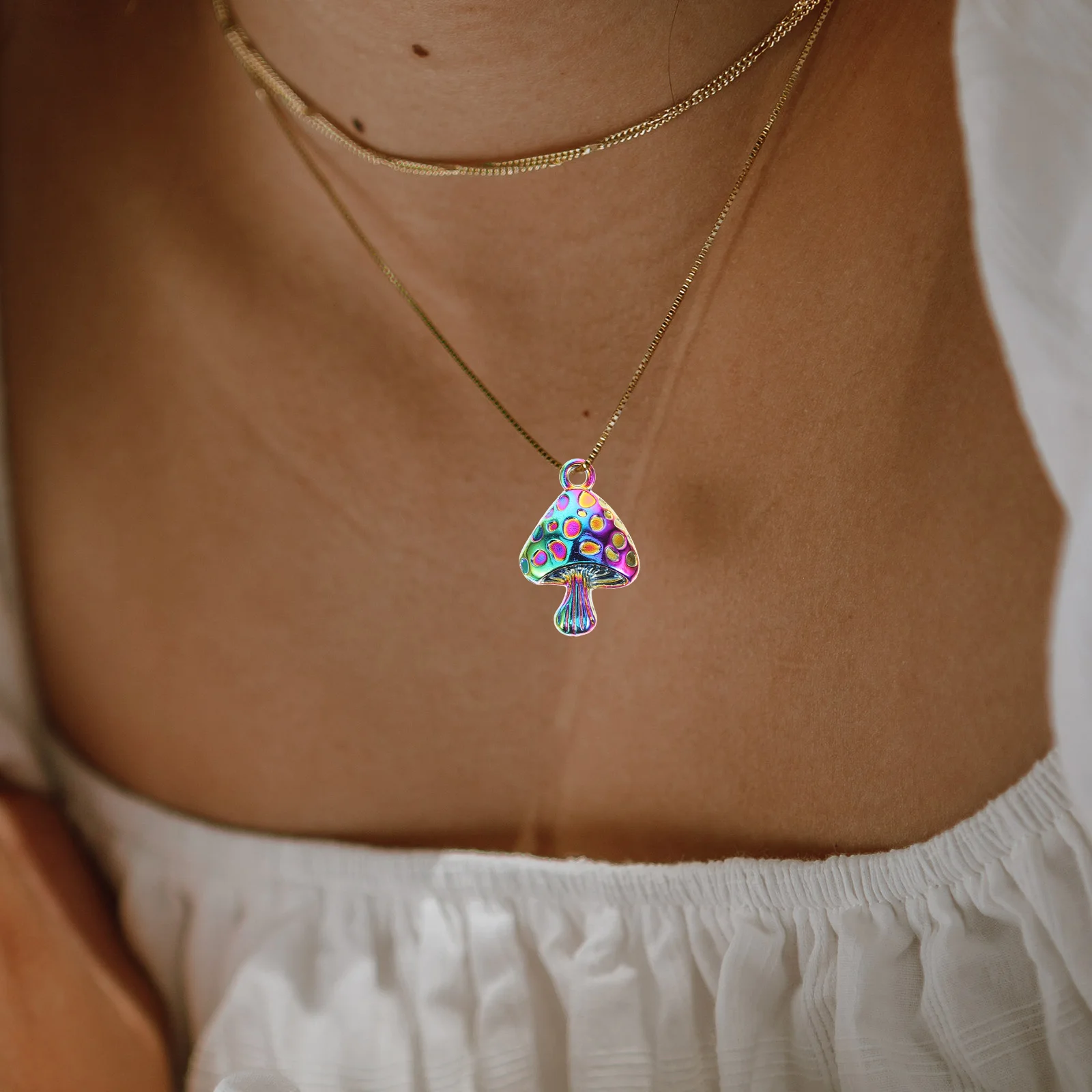 

10pcs Colorful Mushroom Charms Alloy Pendant For Diy Jewelry Making Craft Necklace Decorative Mushroom Ornament Handcraft Supply