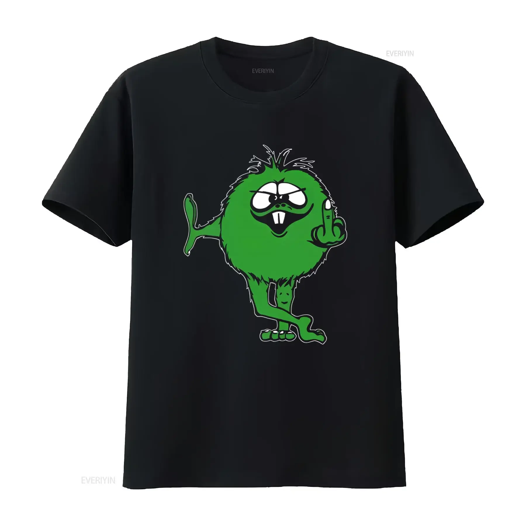 Retro Green Middle Finger Monster Novelty Funny 70's Style T Shirt for Biker Hot Rod Lovers vintage Washed