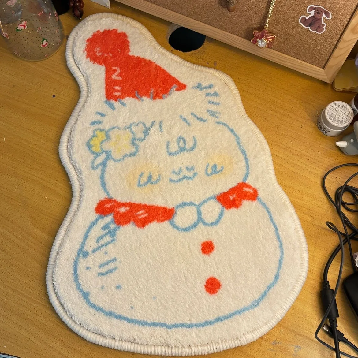 

VIKAMA ковер со снеговиком, прикроватный ковер для спальни, милое украшение с героями мультфильмов, нерегулярный противоскользящий коврик для ног, украшение дома