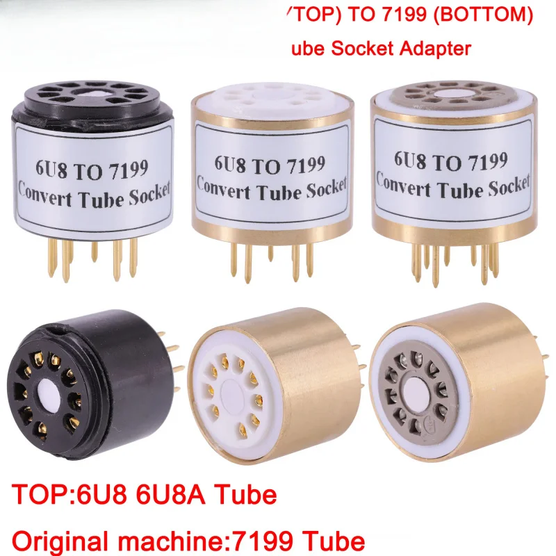 6U8 to 7199 Vacuum Tube Adapter Socket Converter, 9Pin to 9Pin HIFI Audio Tube Amplifier DIY Replacement Adapter 1Pc