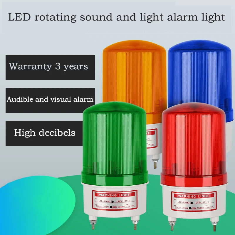 Sound And Light Alarm 24V Rotary Strobe 220V Sentry Booth LTE1101J With LED Signal Warning