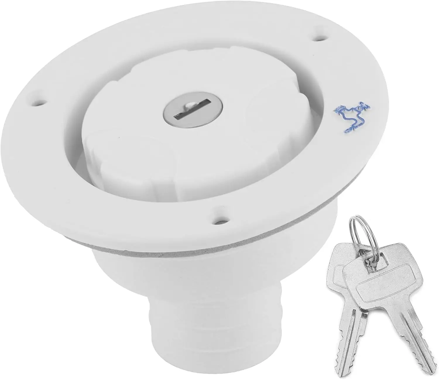 Carcaça de entrada de água doce e tampa de travamento com 2 chaves para fiamma rv barco trailer preto branco acessórios para caravana