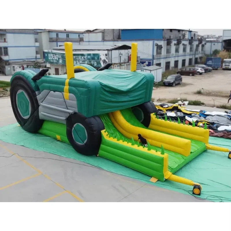 15x6 Meters Commercial Grade Giant Inflatable Tractor Bouncy Castle With Slide for Kids N Adults
