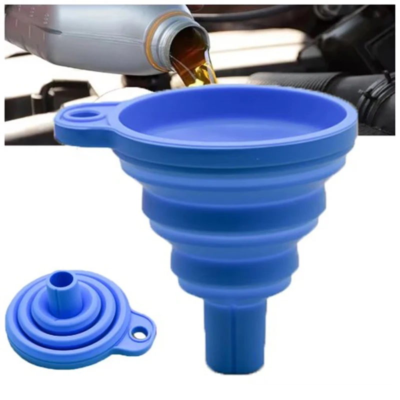 Engine Funnel Car Universal Silicone Liquid Funnel Washer Fluid Change Foldable Portable Auto Engine Oil Petrol Change Funnel