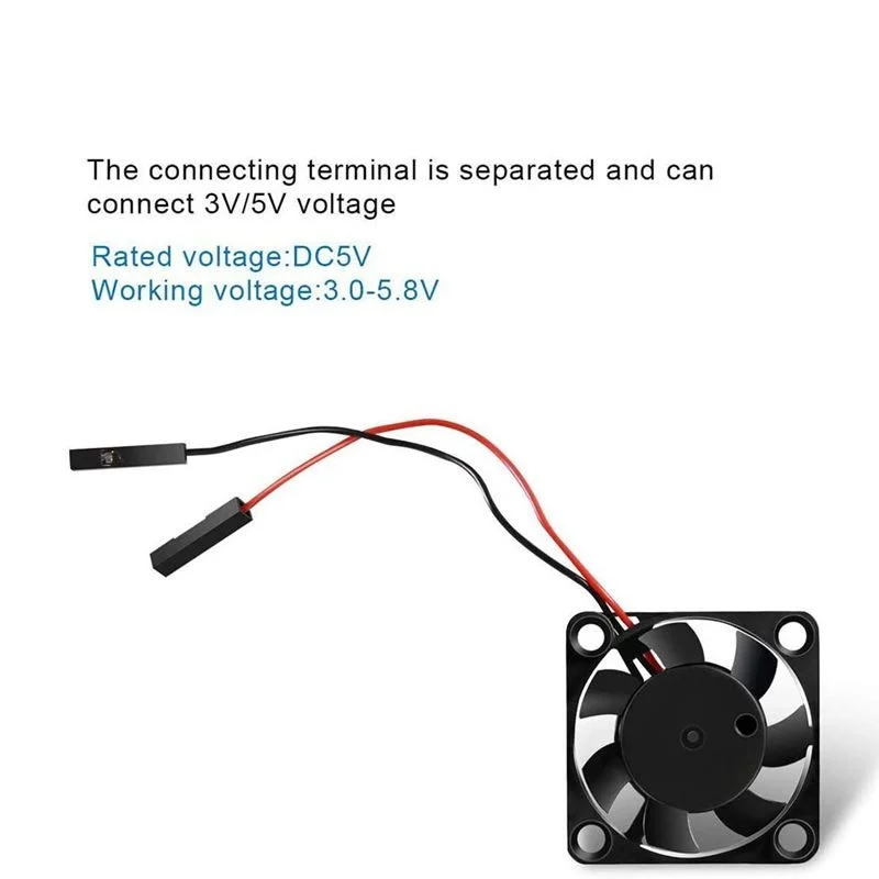 2PCS 30x30x7mm Brushless 3007 Fan CPU DC 3.3V 5V Quiet Cooling Fan for Raspberry Pi 4 Model B, 3 B+, Pi 3, Pi 2, Pi 1 B+