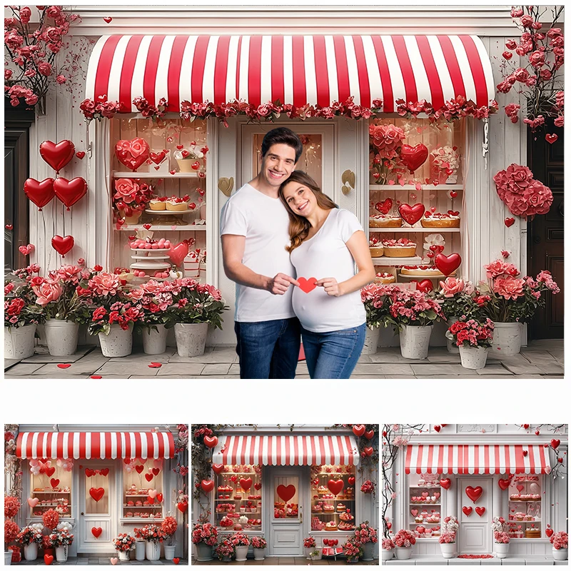 

LS Photography Background Valentine's Day Kisses Booth Balloons Girls Birthday Party Portrait Decor Backdrop Photo Studio