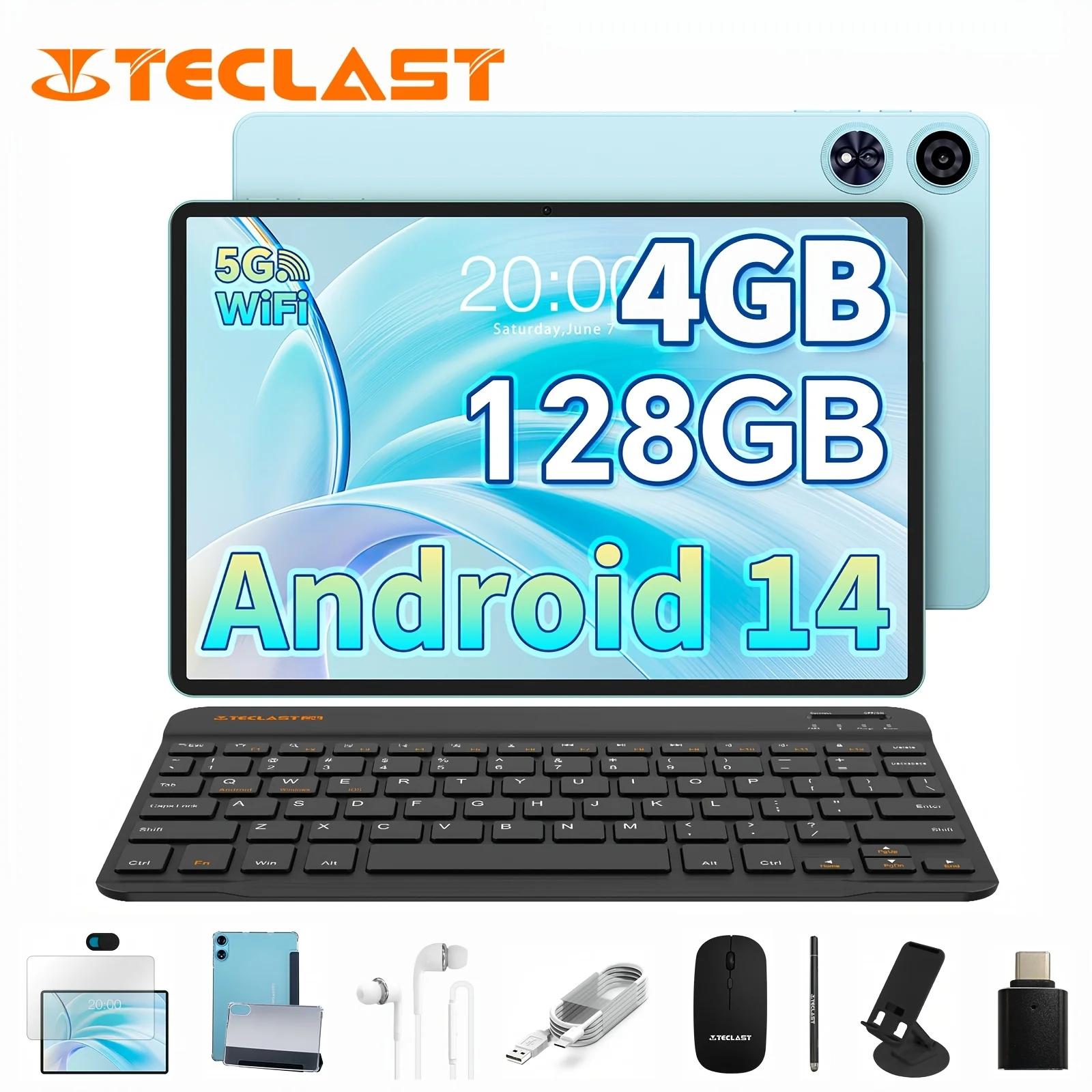 

Чехол Teclast P50, планшет, 1280*800Ips, TDDI Pad/4 ГБ ОЗУ/ 128 ГБ ПЗУ/ Unisoc T606, 8-ядерный процессор, 7000 мАч/Type-C, 8 МП + 5-мегапиксельная камера/Android 14