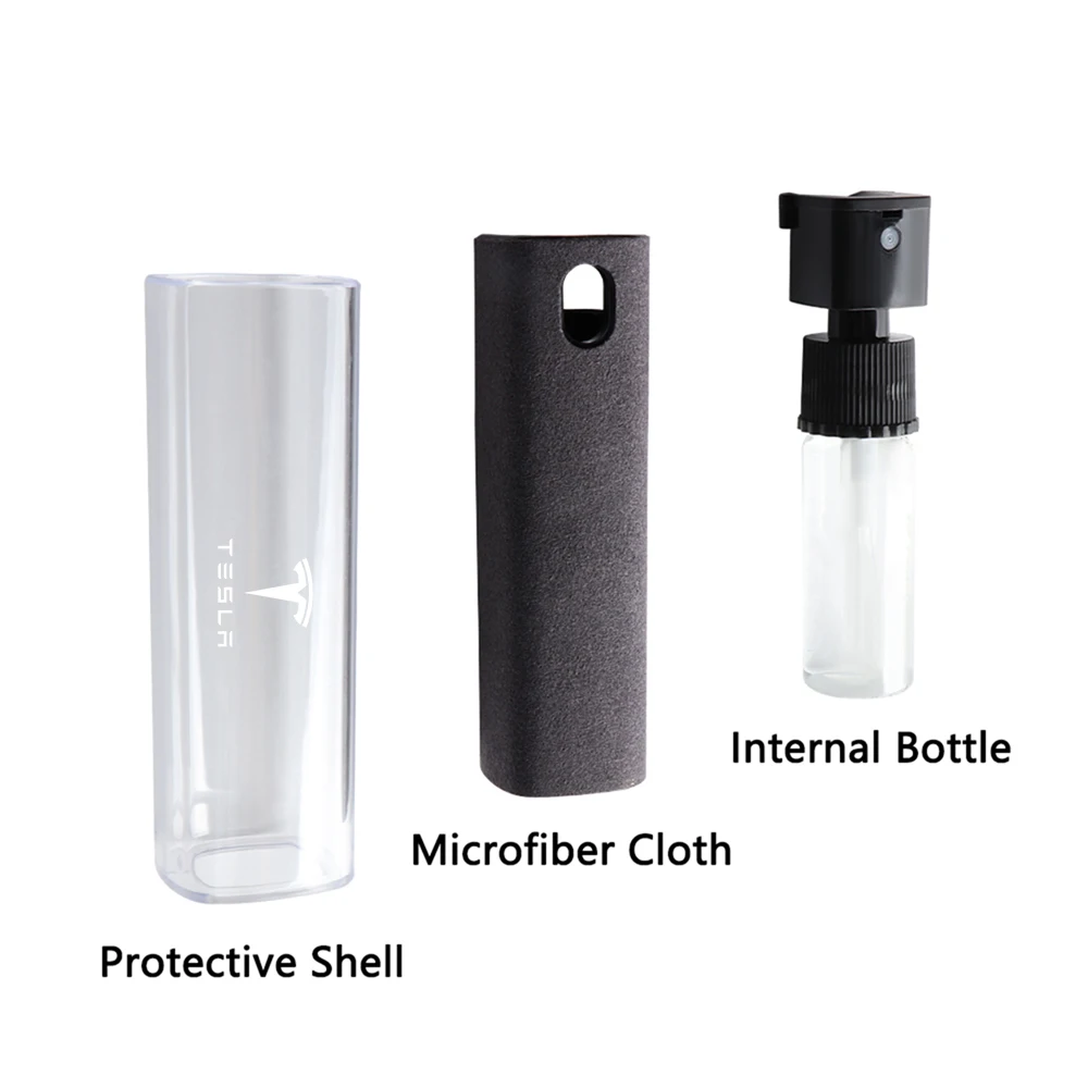 2 in 1 Screen Cleaner Spray for Mobile Phone Tablet Screen Dust Remover Microfiber Wiper Cloth Cleaning Tools For Tesla model 3