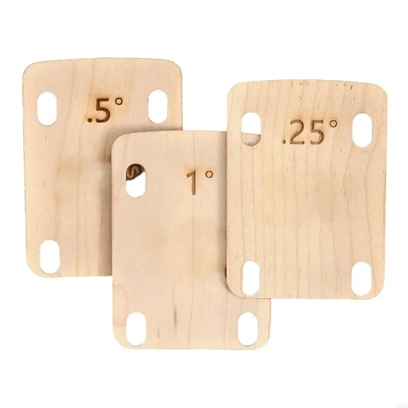 

3Pcs Guitar Neck Shims Guitar Neck Maple Spacer for Adjusting Collar, 0.25 0.5 1 Degree Thick Washer for Guitar Neck D5QD