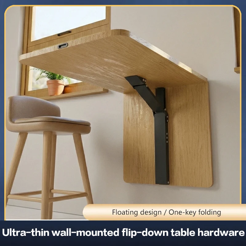 

Ultra Thin Wall Mounted Fold Down Table Hardware Damping Bracket For Small Space Bar Desk Surface Mount Accessory Space Saver
