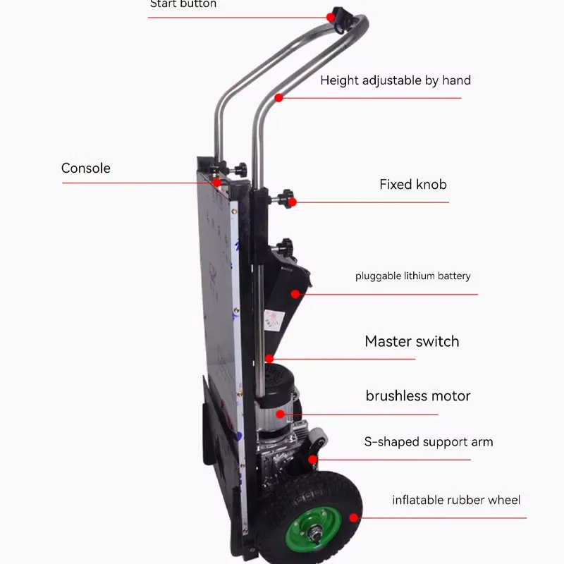 Elektryczny podnośnik wózek ręczny na 2 koła mobilny wózek wspinaczkowy wózek gąsienicowy 250KG