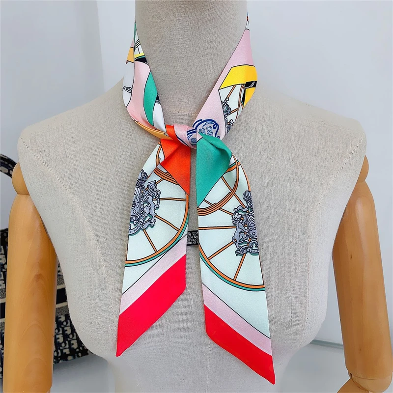 2022 New Long Narrow Scarves Ladies Decorative Headband Scarves Excellent Temperament Tie Bags Hair Accessories Scarf Offer