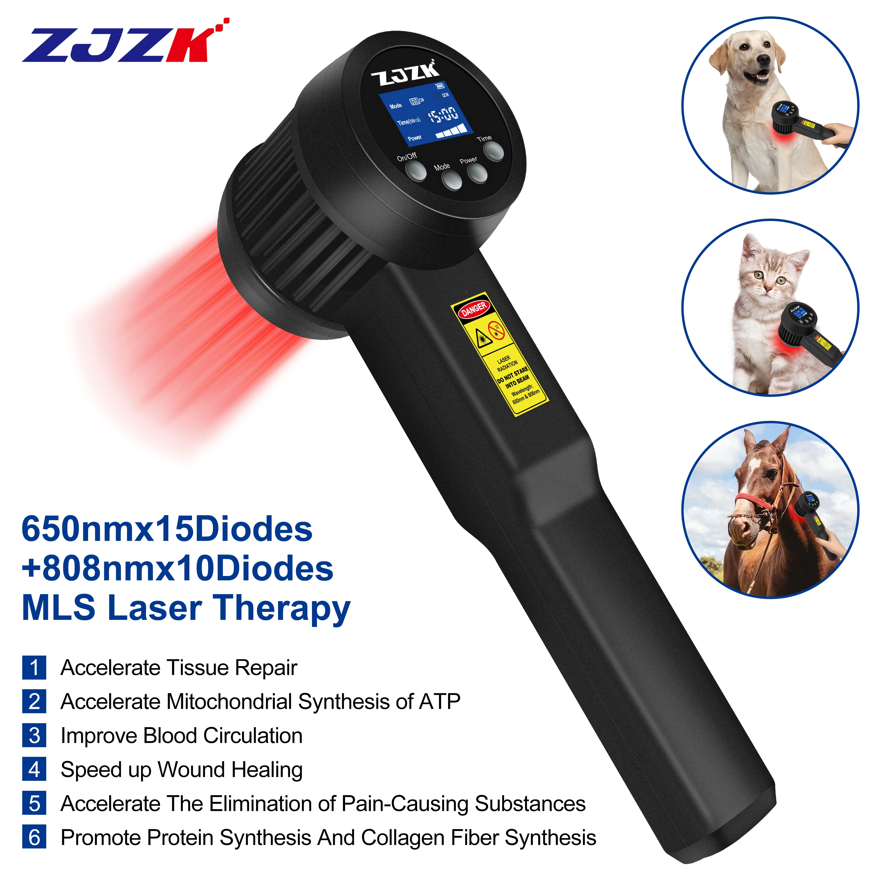 

ZJZK Low Level Laser Therapy Unit Medical Arthritis Treatment Apparatus 650nmx10diodes+808nmx10diodes Cervical Vertebra Pain