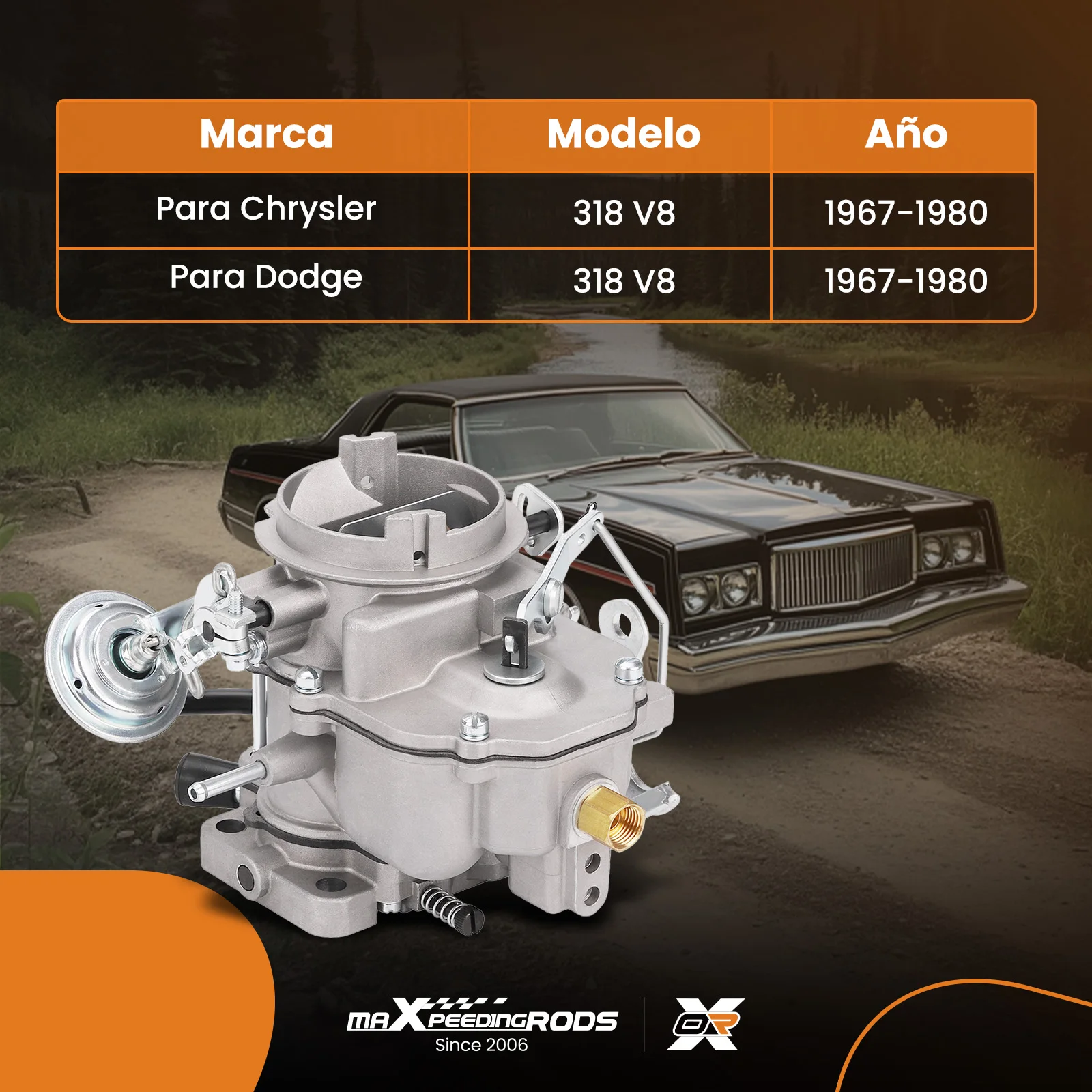 Carburetor Carburador For Dodge Chrysler 318 Engine 2 Barrel V8 5.2L 1967-1980 6Cil Engine Carburettors view 6