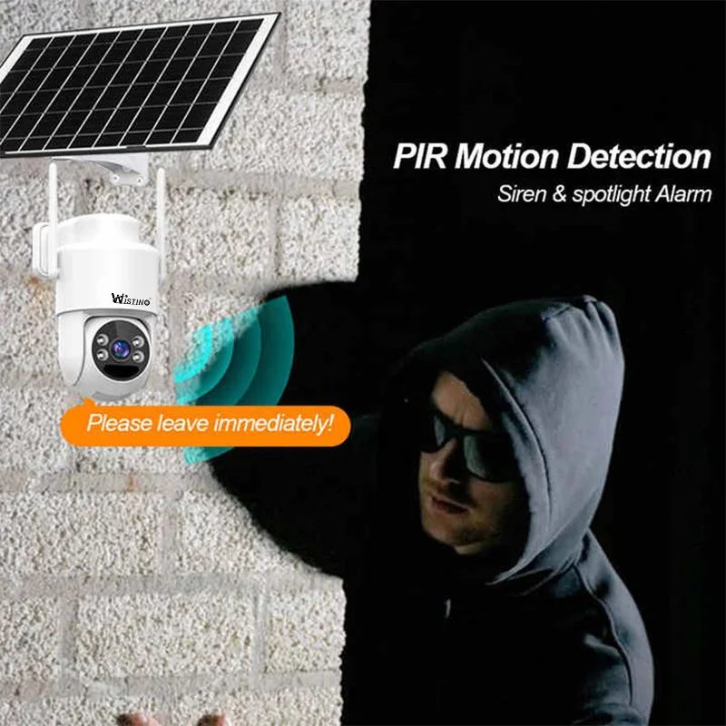 Eseecloud 4MP 4G كاميرا تعمل بالطاقة الشمسية كشف الحركة البشرية PIR إنذار للرؤية الليلية كاميرا تعمل بالطاقة الشمسية بالألوان الكاملة في الهواء الطلق #4