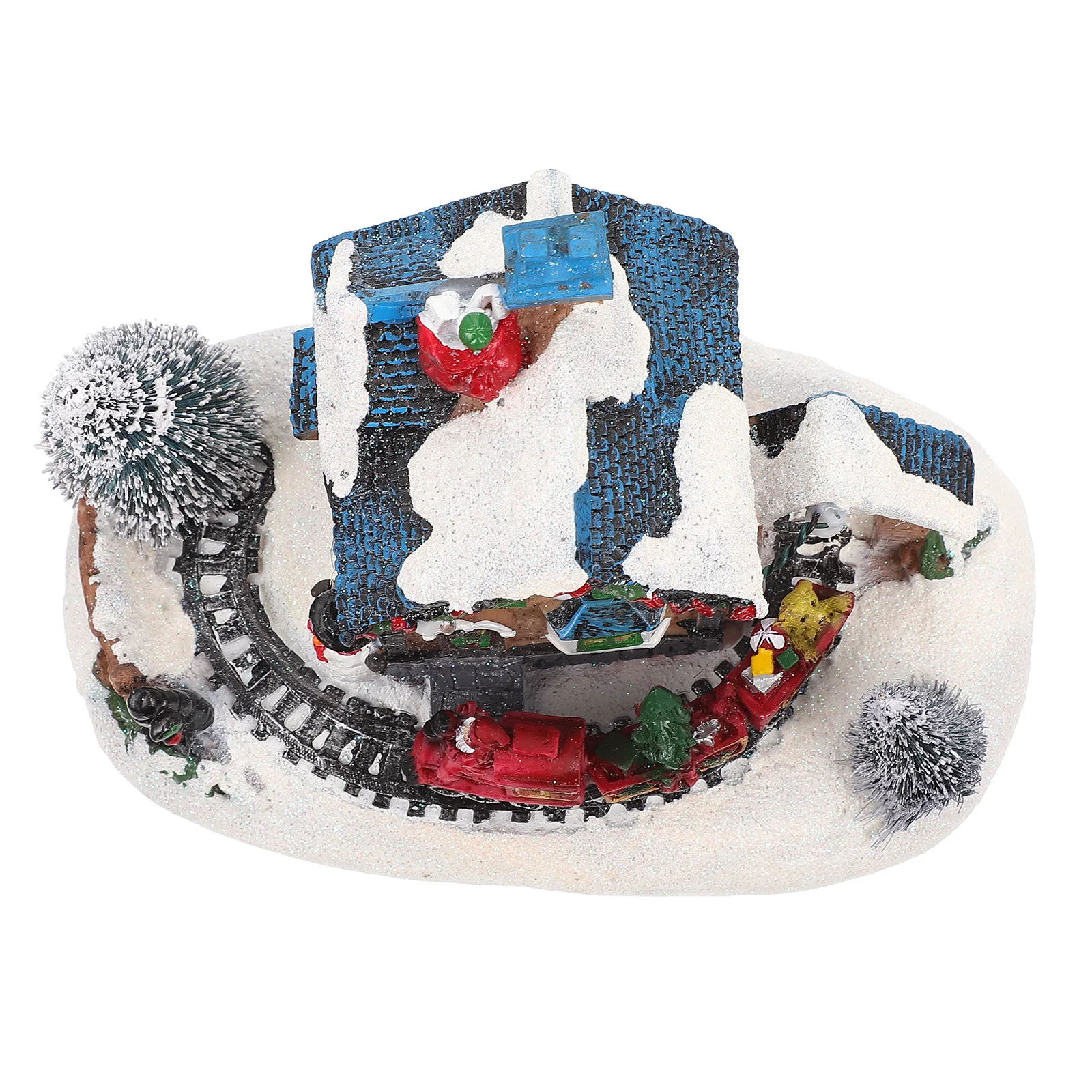 

1Pcs Mini Resin Christmas House Decor Xmas Desktop Luminous Snow Landscape Ornament Gift Mini Christmas House Chic Festival Gift