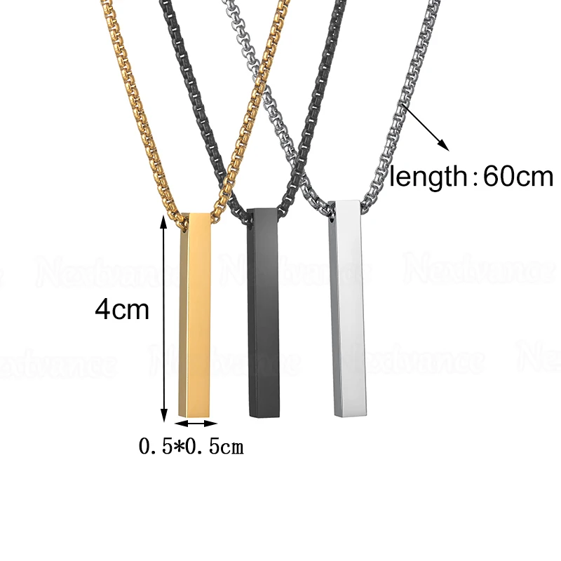 Nextvance Engraved Name Necklace Stainless Steel Personalized Cuban custom ID Pendant Necklaces For Women Birthday Jewelry Gift