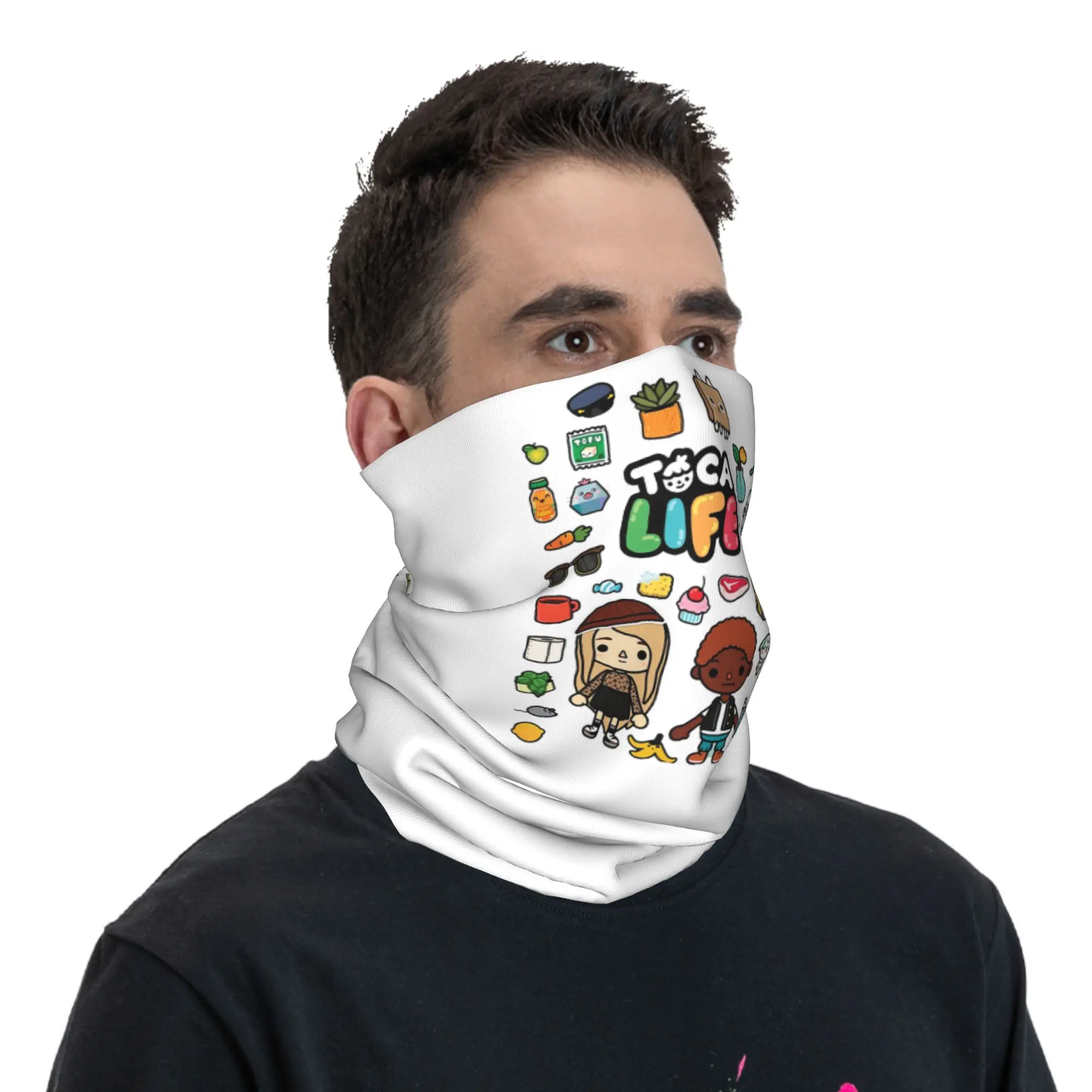 توكا بوكا باندانا قناع مطبوع للرقبة وشاح بالاكلافا متعدد الاستخدام للرياضات الخارجية للرجال والنساء والكبار طوال الموسم