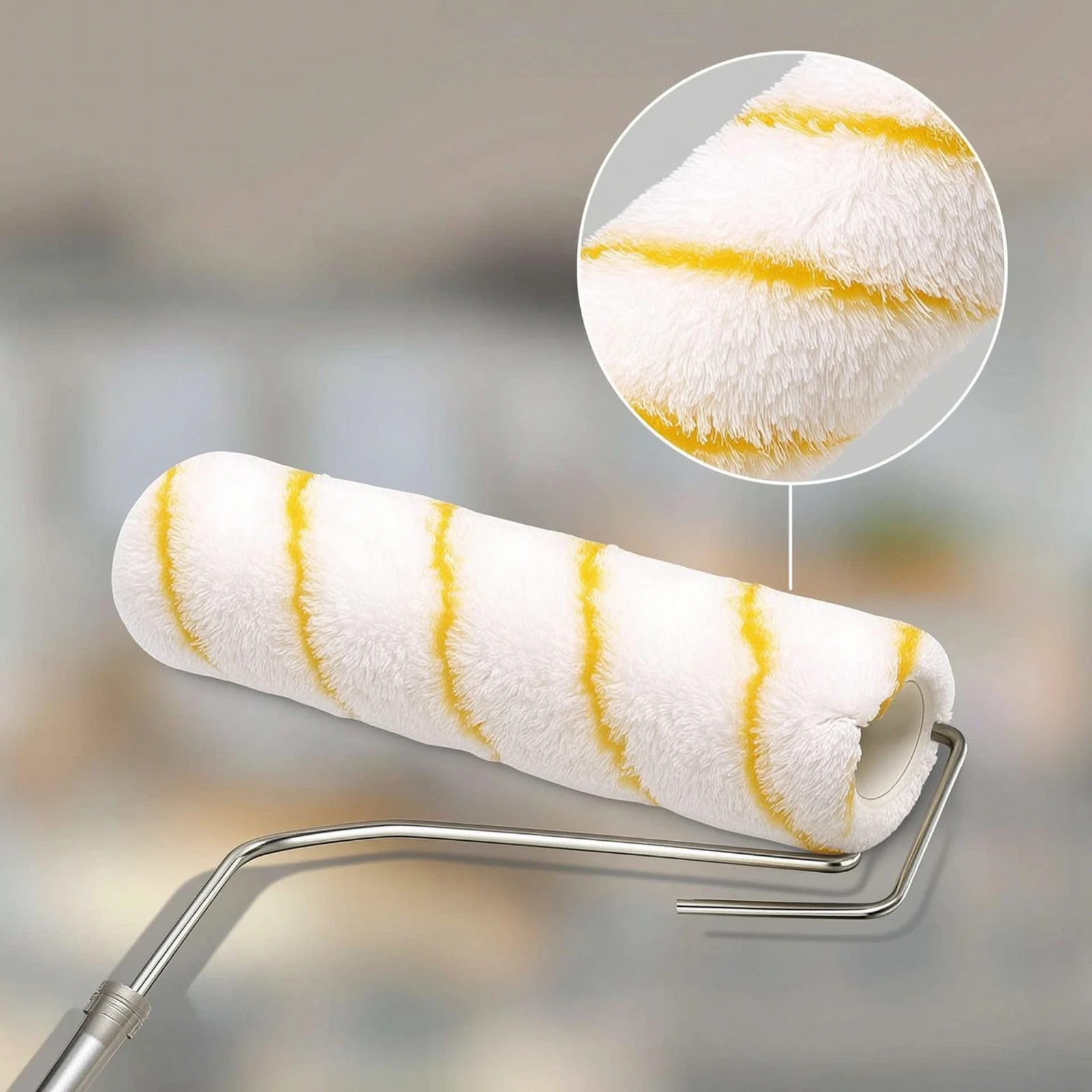 Paint Roller Kit with Tray Multi-Piece Paint Roller Kit with Tray and Extension Pole Adjustable Lightweight for DIYers view 4